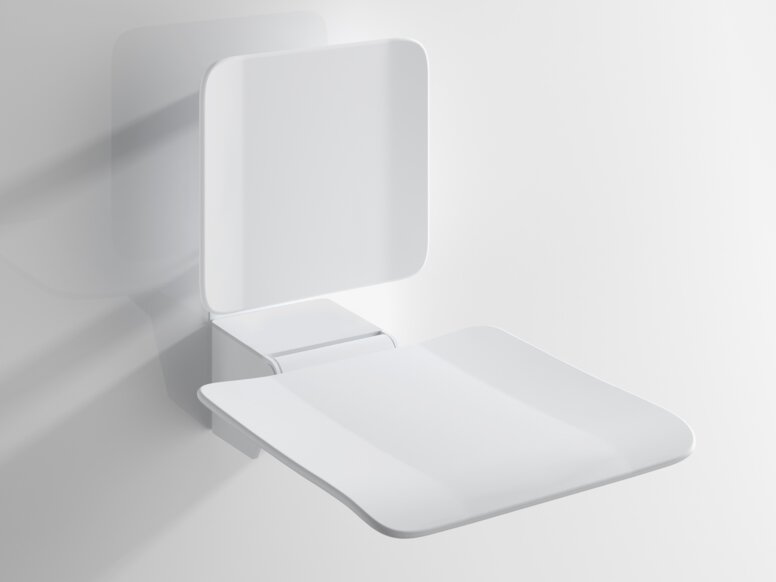 Shower seat in the colour white